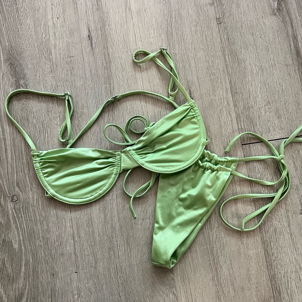 Frankie's Bikinis Green Tie-Detail Two-Piece